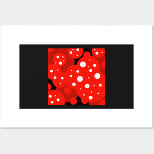 japanese pop art red and white polka dots Posters and Art